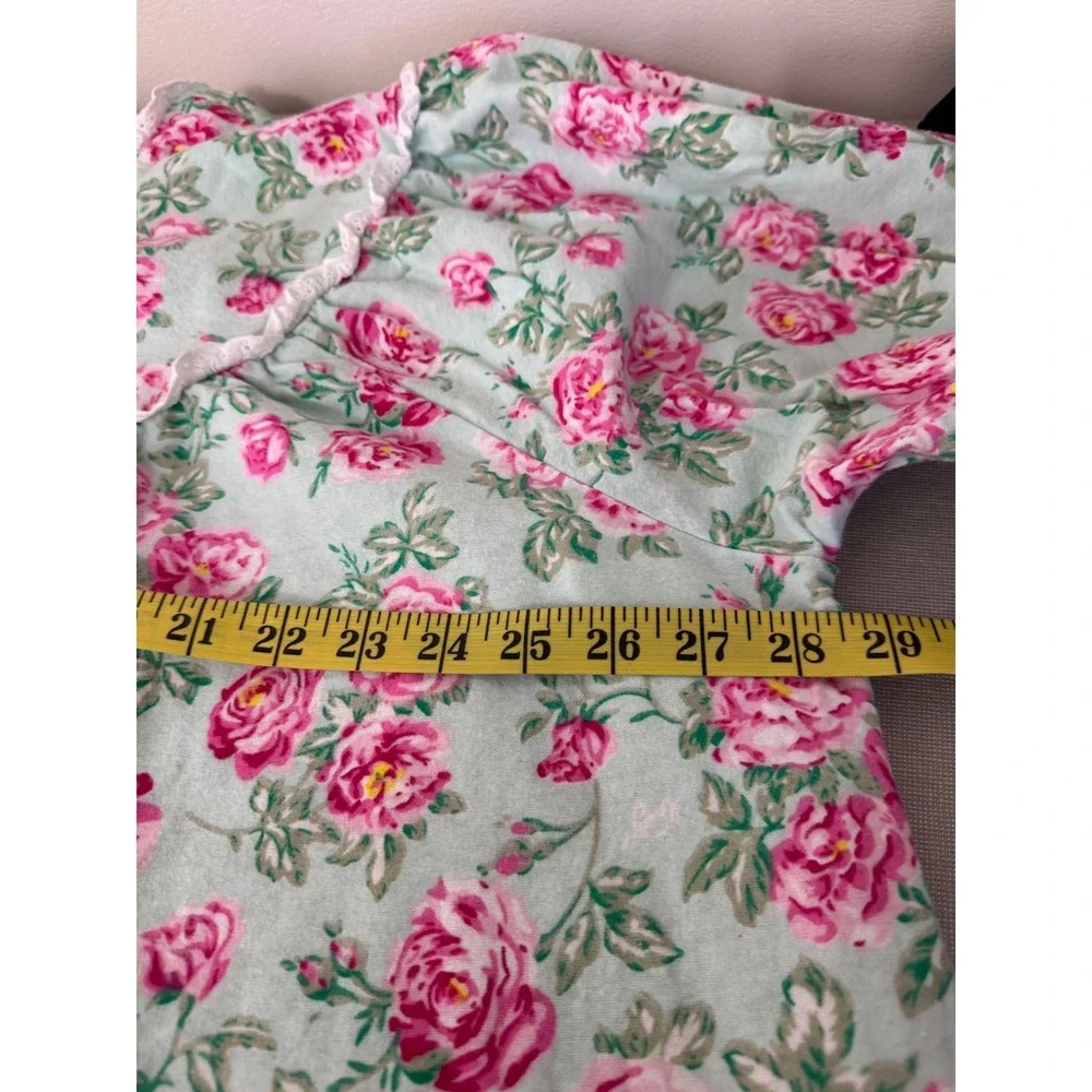 Lanz of Salzburg Long Flannel Nightgown Nantucket‎ Roses 1X